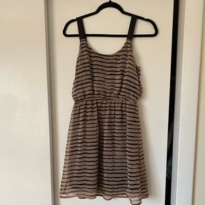 Xhilaration Black and Dusty Rose Striped Dress